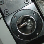 “Whirling” a titanium bone screw with a thread whirling attachment on a Citizen C16.