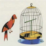 How can you put a green bird in the cage just by looking at the picture?